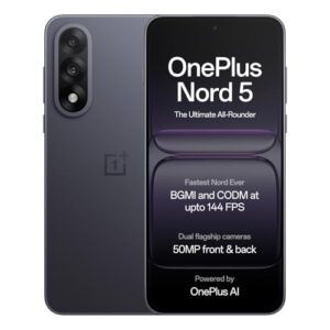 OnePlus Nord 5 | Snapdragon 8s Gen 3 | Stable 144FPS Gaming | Dual 50MP Flagship Camera | Powered by OnePlus AI | 12GB + 256GB | Phantom Grey