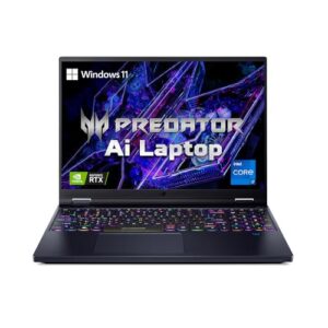 Acer Predator Helios 16 Gaming Laptop Intel I7-14700HX Processor, RTX 4070-8GB GDDR6, WQXGA IPS Display, 500 Nits, 240 Hz Refresh Rate, Per Key RGB (Win 11 Home/ 16GB/ 1TB SSD)-PH16-72, 40.64 Cm(16″)