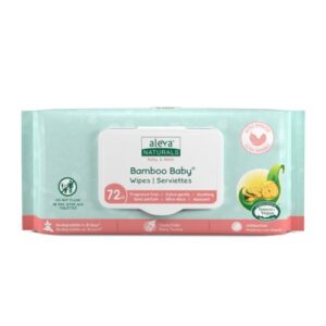 Aleva Naturals Bamboo Baby Sensitive Wipes for babies with Sensitive Skin, Natural and Organic Formula, Hypoallergenic, Biodegradable, Extra Strong and Ultra-Soft, Perfume Free Diaper Wipes – 72 Count
