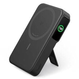 Anker MagGo Power Bank, Qi2 Certified 15W Ultra-Fast MagSafe-Compatible Portable Charger, 10,000mAh Battery Pack with Smart Display and Foldable Stand, For iPhone 15/14/13/12 Only(USB-C Cable Include)