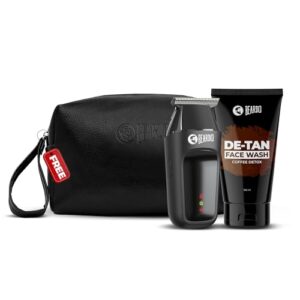 Beardo Travel Essentials Grooming Kit for Men | De-Tan Facewash + Ape-X Go Pocket Trimmer | Skincare & Beard Trimming Combo | Travel-Friendly Men’s Grooming Set