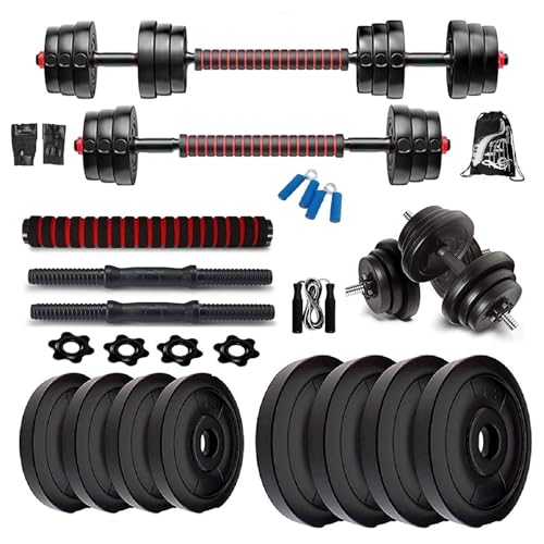 Bodyfit Home Gym Combo, (8KG - 30KG) Exercise Set, Gym Set Combo, Fitness Set for Home Gym Exercise Fitness Workout with Accessories. (20Kg Gym Set)