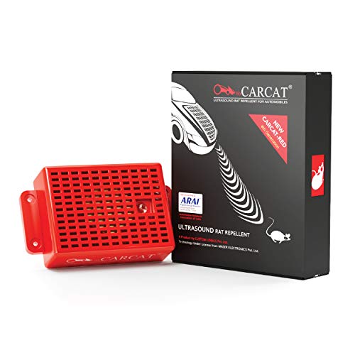 CARCAT Ultrasound Rat Repellent for Automobiles - 4th Gen car Rat Repellent - red - Made in INDIA -Waterproof Rat Repellent for cars - 94% efficacy, cream
