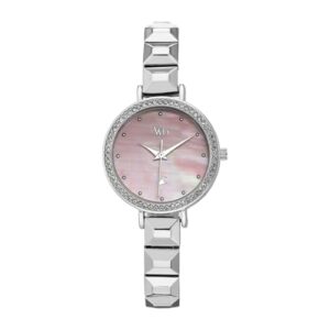 Fastrack Vyb Enigma Quartz Analog Pink Blush Dial Silver Alloy Strap Watch for Women – FV60050SM02W