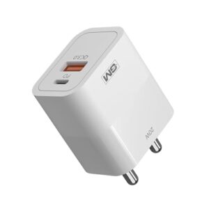 GM G+ 20W Dual Port Type C & A Mobile PD Charger | Fast Charging for Android, iPhone 16/15/14/13/12/11 Pro,Max, Samsung, One Plus