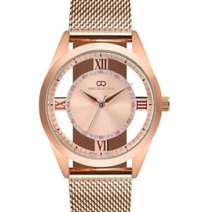 Gio Collection See-Through Analog Watch for Women with 3 Hand Mechanism Mesh Metal Strap Water Resistant Super Stylish Wrist Watch to Compliment Your Look/Ideal Gift for Female & Girls – G3062