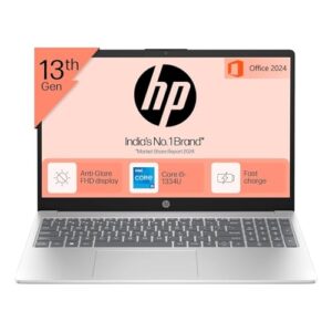 HP 15 Laptop,13th Gen Intel Core i5-1334U, 16GB DDR4, 512GB SSD, 15.6-inch(39.6cm), Anti-Glare, FHD Laptop, Intel Iris Xe Graphics, Backlit KB, (Win 11, M.S. Office 24, Silver, 1.59kg) 15-FD0577TU
