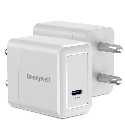 Honeywell Zest Charger PD20W, Type C Ultra-Fast Wall Charger with PPS Support, BIS Certified, Compatible with iPhone, iPad, Samsung, Oneplus, Smartphones, Tablets, TWS, Bluetooth Speaker