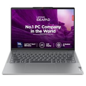 Lenovo IdeaPad Pro 5, Intel Core Ultra 9 185H, 32GB RAM, 1TB SSD, 2.8K OLED 14″(35.5cm), Windows 11, Office Home 2024, Grey, 1.46Kg, 83D2004XIN, Built-in AI, 400Nits, 120Hz, 1Yr ADP Free Laptop