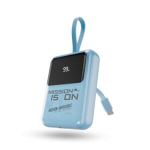 Mobilla x Mission: Impossible – MPower X1 Limited Edition Powerbank | Compact & Handy Size |10000mAh Battery Capacity | 22.5W Fast Charging | Sparkling Finished Design (Blue)