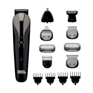 Morphy Richards Kingsman Pro 12-In-1 Grooming Kit For Men| Rechargeable All In One Men Trimmer|5 Face Nose Ear Hair Blades| Nose&Ear Trimmers| Private Part Shaving Body GroomersI2-Yr Warranty,Black