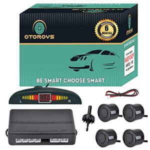 OTOROYS 6 Months Warranty Car Reverse Parking Sensor with LED Display, Buzzer and Ultrasonic Reverse Parking Auto Radar Detectors (Black)