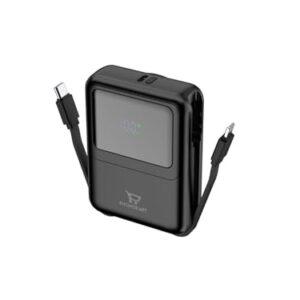 Phonokart Volt 5 in1 10000mAh Compact Magnetic Power Bank with 15W Wireless for iPhone, 2.5W for AirPods & iWatch, Detachable inbuilt Lightning & Type-C Cables, 22.5W USB-A & Digital Display.