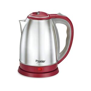 Prestige 1.5L PKOSS Stainless Steel Electric Kettle | 1350 Watts| Elegant Design | Cool-touch Handle and Lid | Automatic Cut-Off and Single-Touch Lid Locking | Red | 1Y Warranty | ISI Certified