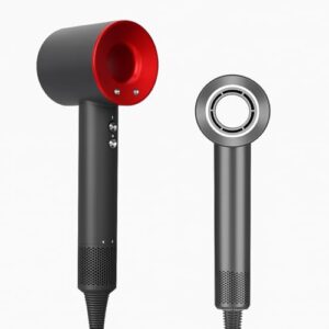 Professional 1500W High-Speed Hair Dryer with Ionic Care, Fast Drying Brushless Motor, 3 Heat & 2 Speed Settings, Cool Shot and Magnetic Nozzle – Lightweight Salon Hair Dryer (Imperial Scarlet)