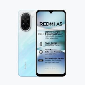 Redmi A5 Pondicherry Blue(3GB RAM 64GB Storage) | Royale Design | Segment’s Largest 17.47cm(6.88) and Smoothest 120Hz Display | 5200mAh Large Battery | Expandable Storage up to 2TB