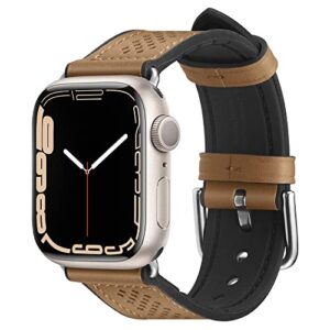 Spigen Retro Fit Strap Band for Apple Watch Ultra 3/2/1(49mm), Series 11/10(46mm), Series 9/8/7(45mm), SE3/SE2/SE/Series6/5/4(44mm), 3/2/1(42mm), Leather Charm&Modern Loook – Brown