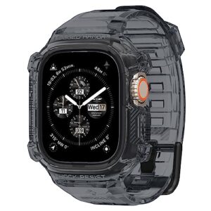 Spigen Rugged Armor Pro for Apple Watch Ultra 3/2/1 49mm Case with Strap Band, Protective TPU Cover with Strap – Space Crystal