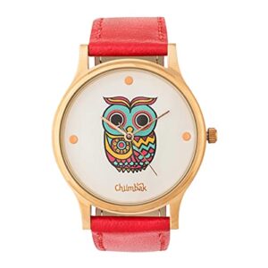 TEAL BY CHUMBAK Round Dial Analog Watch for Women| Owl Collection| Wrist Watch for Ladies | Ladies Ghadi | Gifts for Women/Girls/Ladies |Stylish Fashion Watch for Casual/Work