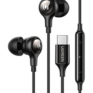 UGREEN USB C Earphones, Wired Headphones with Volume Control Noise Cancelling, HiFi Stereo Wired Earbuds Compatible with iPhone 16 15 Pro Max iPad Pro 2022 Galaxy S23/S22 Ultra Google Pixel 7/6