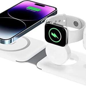 UNIGEN® AUDIO UNIFOLD 3-in-1 Foldable Wireless Charger, Wireless Fast Charging Pad Compatible with iPhone 17/16/’15/14/13/12, Airpods 3/2/Pro, iWatch-White