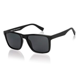 Vincent Chase By Lenskart | Black Full Rim Square | Polarized Stylish Sunglasses | 100% UV Protected | For Men & Women |