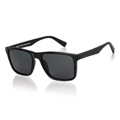 Vincent Chase By Lenskart | Black Full Rim Square | Polarized Stylish Sunglasses | 100% UV Protected | For Men & Women |