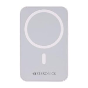 ZEBRONICS MW63 Wireless Power Bank, 10000 mAh, Rapid Charge, Magsafe, Outputs – 20W Wired | 15W Wireless, Type C PD, Built in Protections, LED Indicator, Compatible with iPhone, Made in India