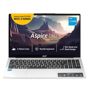 acer Aspire Lite, 12th gen, Intel Core i5-12450H Processor, 16 GB, 512GB, 15.6″/39.62 cm, Windows 11 Home, MSO, Pure Silver, 1.70 kg, AL15-52H, Backlit Keyboard