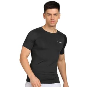 Kobo KT-03 Intense Compression Top Half Sleeve Skins Men’s T-Shirt Base Layer Tight for Gym Running Swimming Cricket Cycling Football Yoga Basketball Tennis Badminton & Many More Sports (Imported)