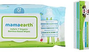 Mamaearth Milky Soft Natural Baby Face Cream for Babies, for All Skin Types 60 g & India’s First Organic Bamboo Based Baby Wipes (72 Wipes)