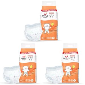 Mylo Baby Diaper Pants Extra Large (XL) Size 12-17 kgs (28 count) Leak Proof | Lightweight | 12 Hours Protection | ADL Technology (Pack of 3)