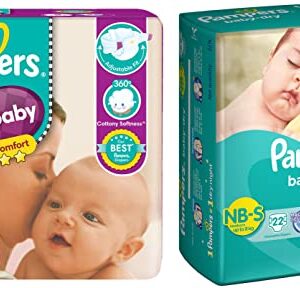 Pampers Active Baby Diapers, Small, 22 Count & Pampers Baby Dry Diapers, New Born, 22 Count