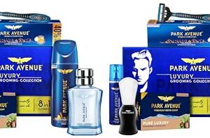 Park Avenue Luxury Grooming Collection 8 in 1 Combo Grooming Kit for men | Valentine’s Day Gift Set for men | Gift Hamper for men, Multicolor (Pack of 2)