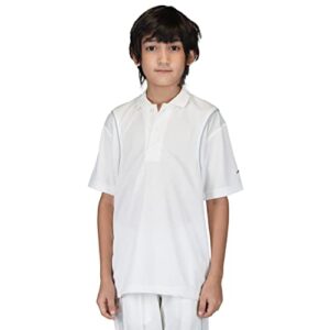 Vector X Striker Regular Fit 100% Polyester Fabric with Half Sleeve Polo Collar Neck Jersey/T-Shirt Cricket Uniform Dress Tshirt for Kids Boys White